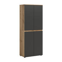 UNIVERSALSCHRANK SCARPA (B/H/T: ca. 70/175/37 cm) in Evoke Oak Nachbildung/anthrazit - Eichefarben, Holzwerkstoff (70/175/37cm)
