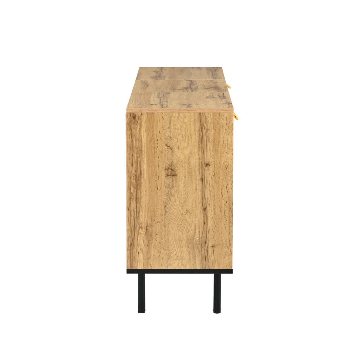 PŘÍBORNÍK Přírodní s vlnkovými dvířky, 120 × 35 × 68 cm - přírodní, kompozitní dřevo (120/68/35cm) - Urban Meuble