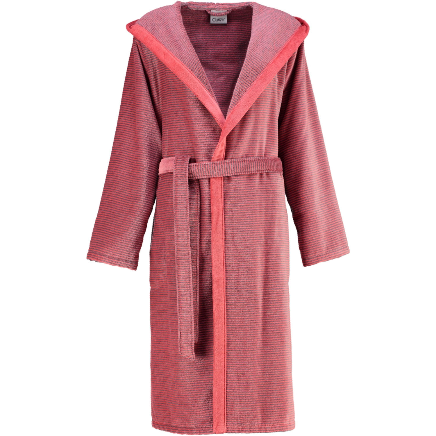 BADEMANTEL DAMEN KAPUZE TWO-TONE 6425 ROT - 27 - Rot, Textil (Snull) - Cawoe