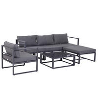 GARTENSET, Aluminium, Grau - Grau, Metall - Outsunny