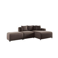 ECKSOFA Megan Xs In Stoff Salvador - Braun, Holzwerkstoff/Textil (304/165cm) - Fun Möbel