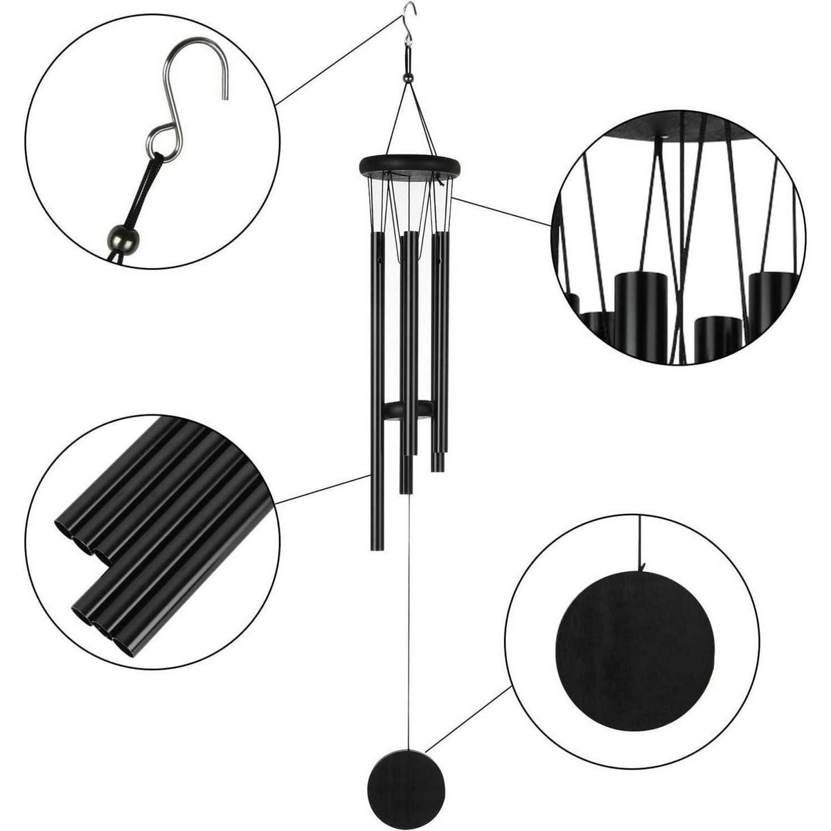 WINDSPIEL Metall Schwarz - Schwarz, Metall (8.5/8.5/68cm)