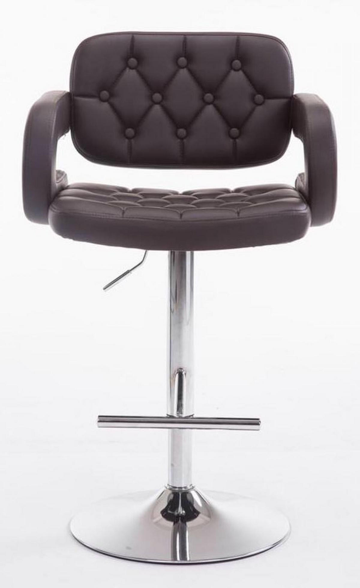 BARHOCKER 2er Set Lederlook braun - Chromfarben/Braun, Textil/Metall (62/103/55cm) - CLP