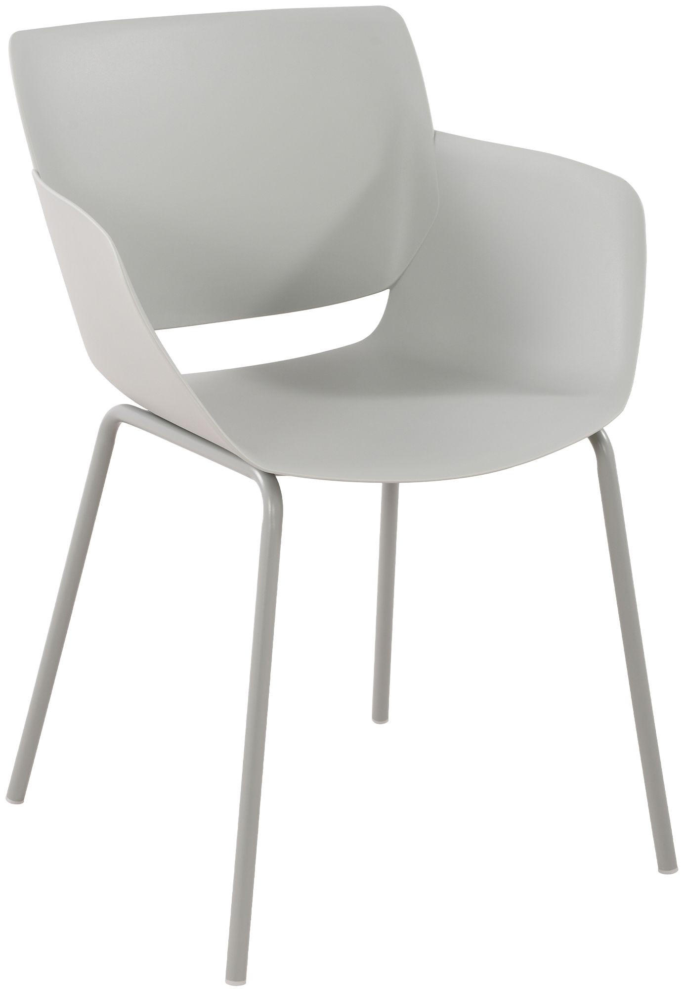 STUHL Kunststoff Hellgrau - Hellgrau, Kunststoff/Metall (58/80/54cm) - CLP