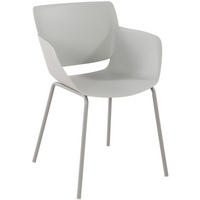 STUHL Kunststoff Hellgrau - Hellgrau, Kunststoff/Metall (58/80/54cm) - CLP
