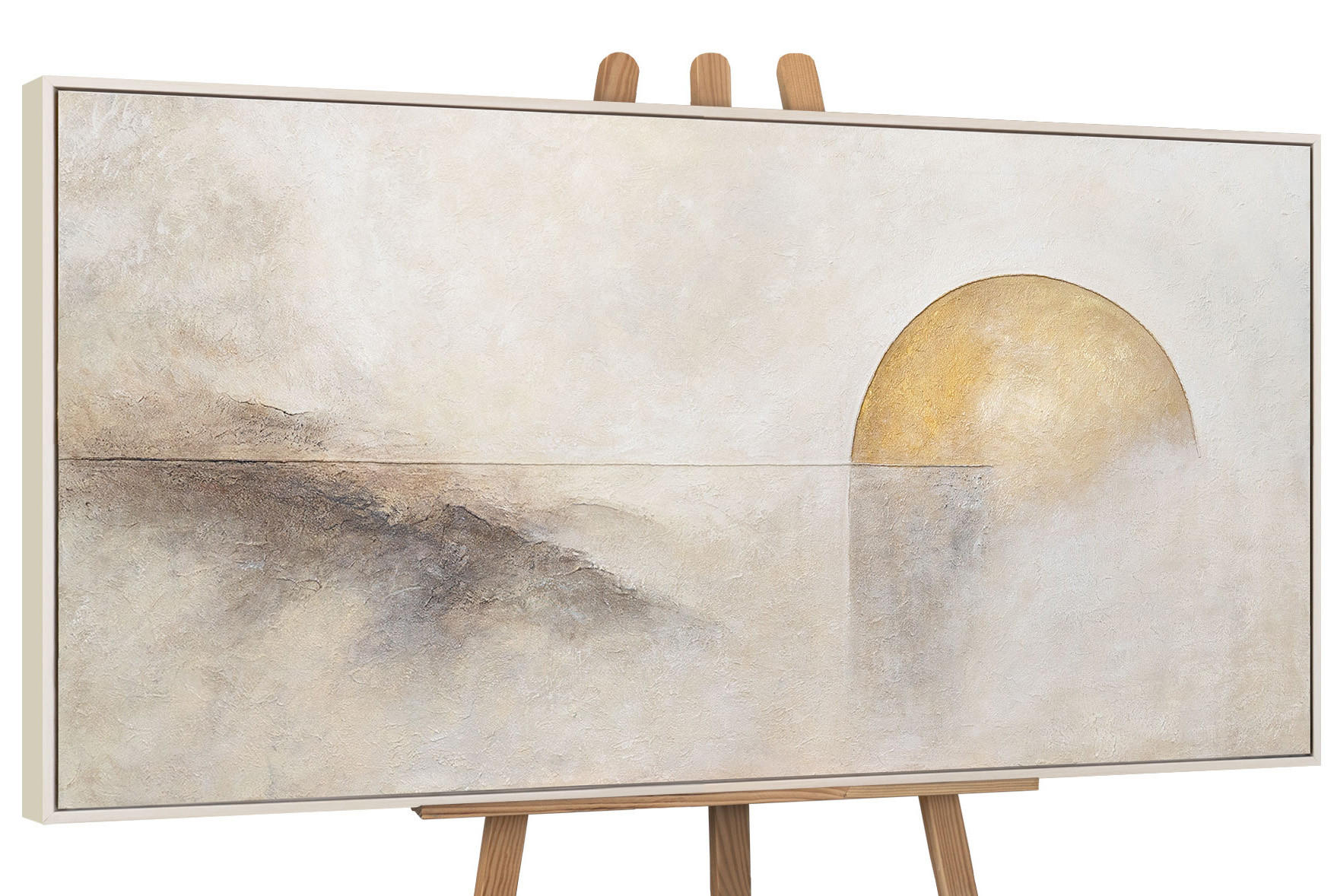 YS-art gallery Gemälde Beige 120x60 cm