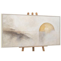 GEMÄLDE Horizontlinie Schattenfugenrahmen Beige 120x60 cm - Beige, Holz (120/60cm) - YS-art gallery