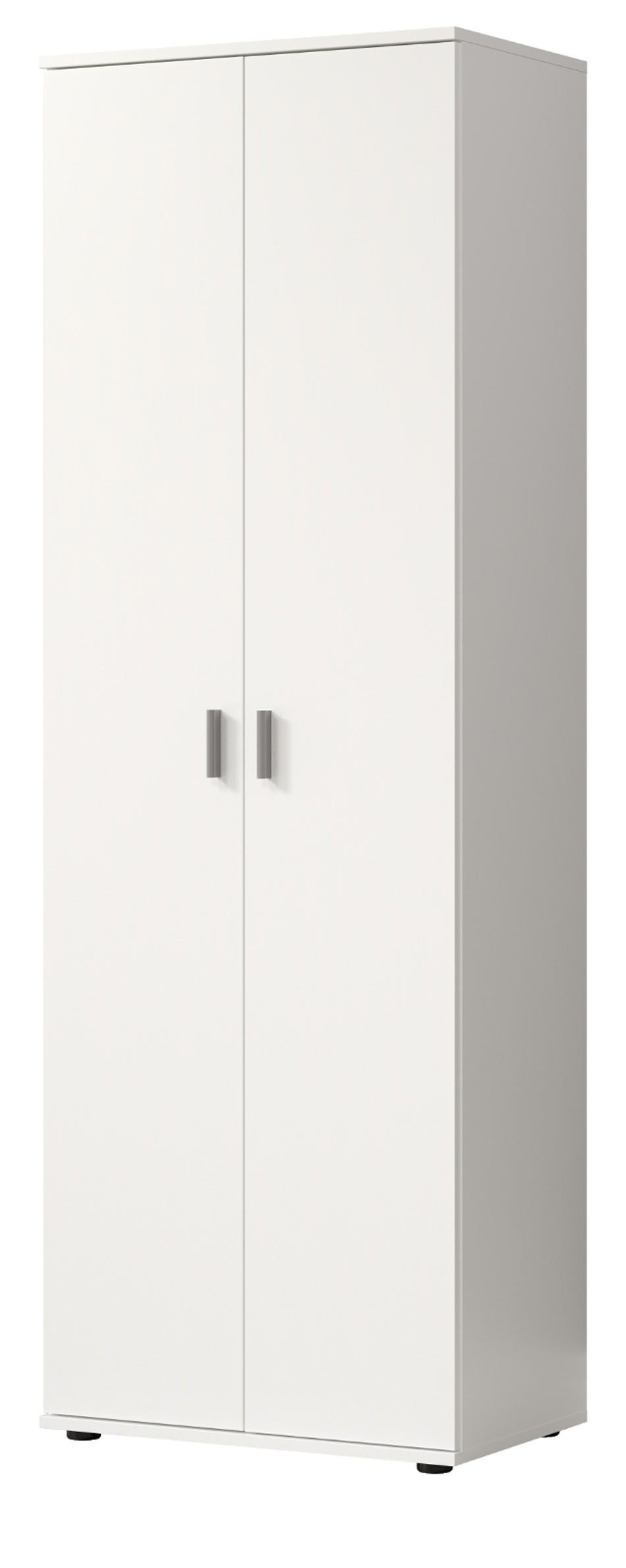 GARDEROBENSCHRANK weiß 60 x 176 cm, Mehrzweckschrank mit viel Stauraum - Silberfarben/Weiß, Holzwerkstoff/Kunststoff (60/176/35cm) - Top.Furn