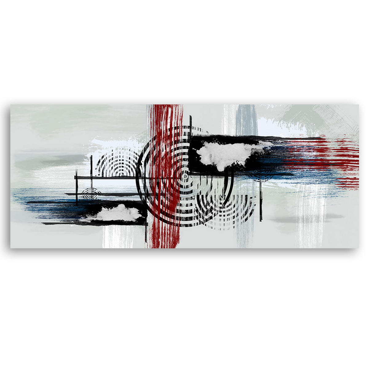 WANDBILD abstrakt auf grauem hintergrund - Grau, Textil (90/30cm) - Feeby