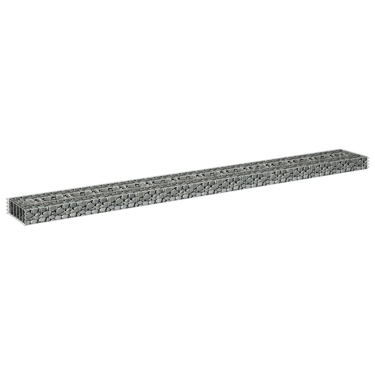 GABIONEN-HOCHBEET Verzinkter Stahl 270x30x10 cm - Silberfarben, Metall (270/10/30cm) - furnicato