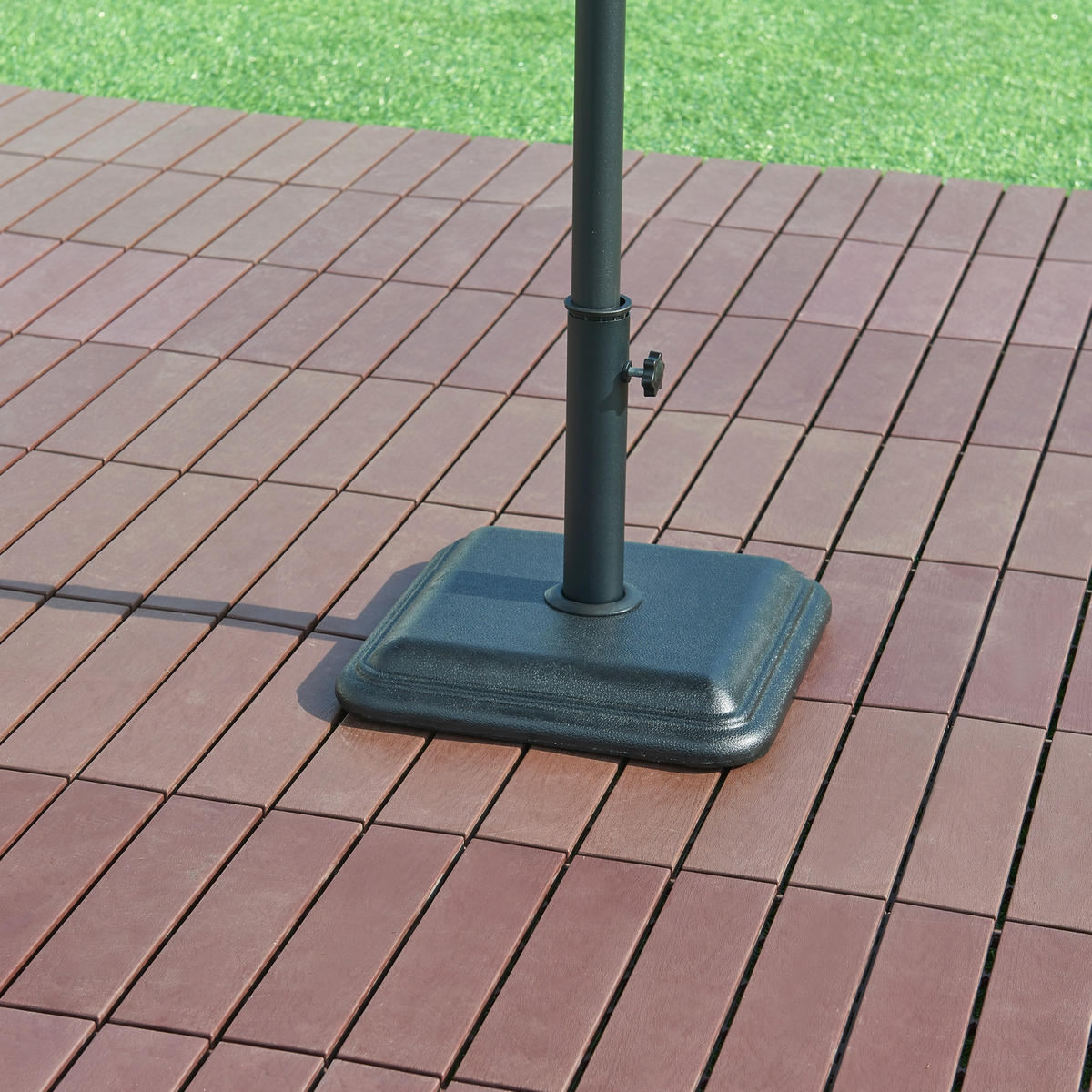 SONNENSCHIRMSTÄNDER Biccari - Schwarz, Stein (35/35cm) - casa.pro