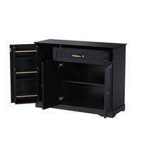 SIDEBOARD in Schwarz mit 3 Türen und 1 Schublade aus MDF,107/83.4/40 cm - Schwarz, Holzwerkstoff (107/83.4/40cm) - Flora Grace