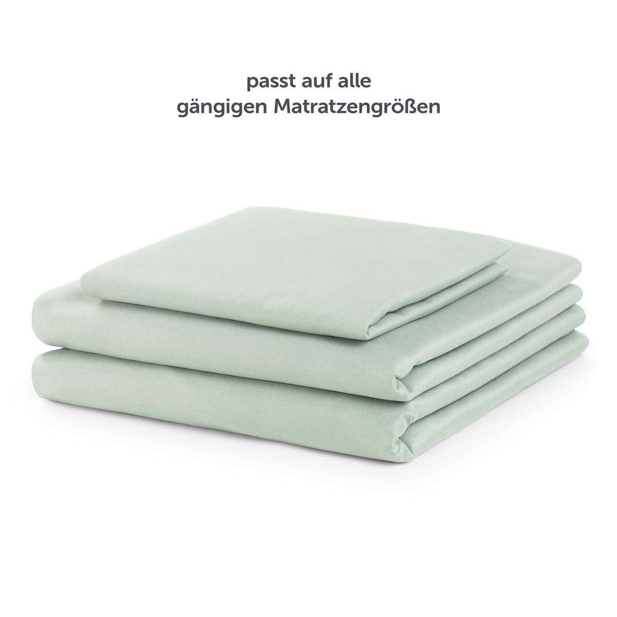 BETTLAKEN 3er Set - Spannbettlaken 90x190x30cm 1X Kissenbezug 50x80cm - Sommergrün - Grün, Textil (90/190cm)