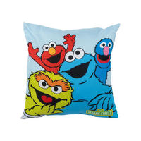 KINDERKISSEN Sesamstraße Krümelmonster, Elmo, Oscar & Grobi Blau 40 x 40 cm - Blau, Textil (40/40cm) - United Labels