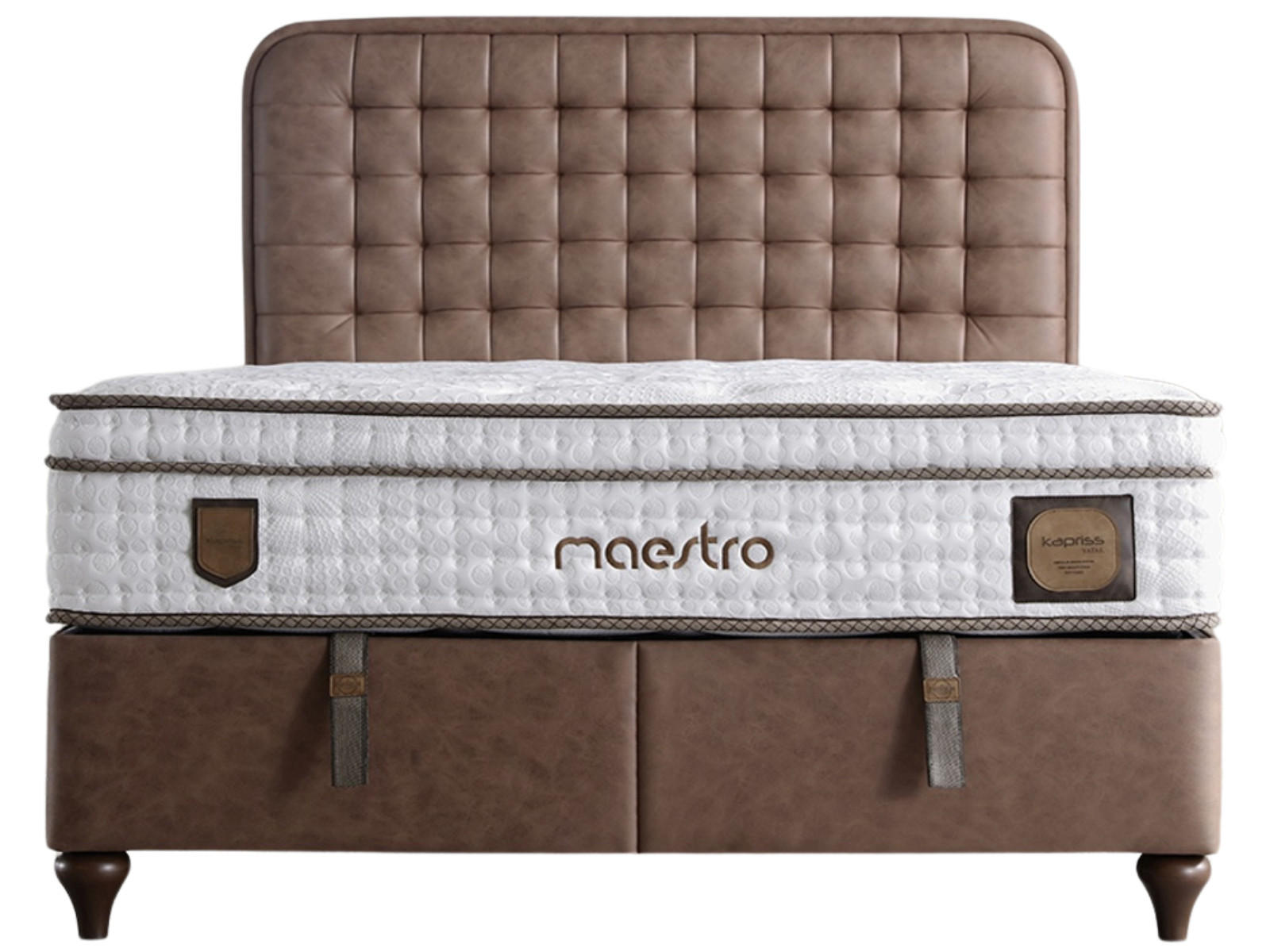 POLSTERBETTSET Maestro 140x200 Braun - Braun, Textil/Metall (140/200cm) - Villa Möbel