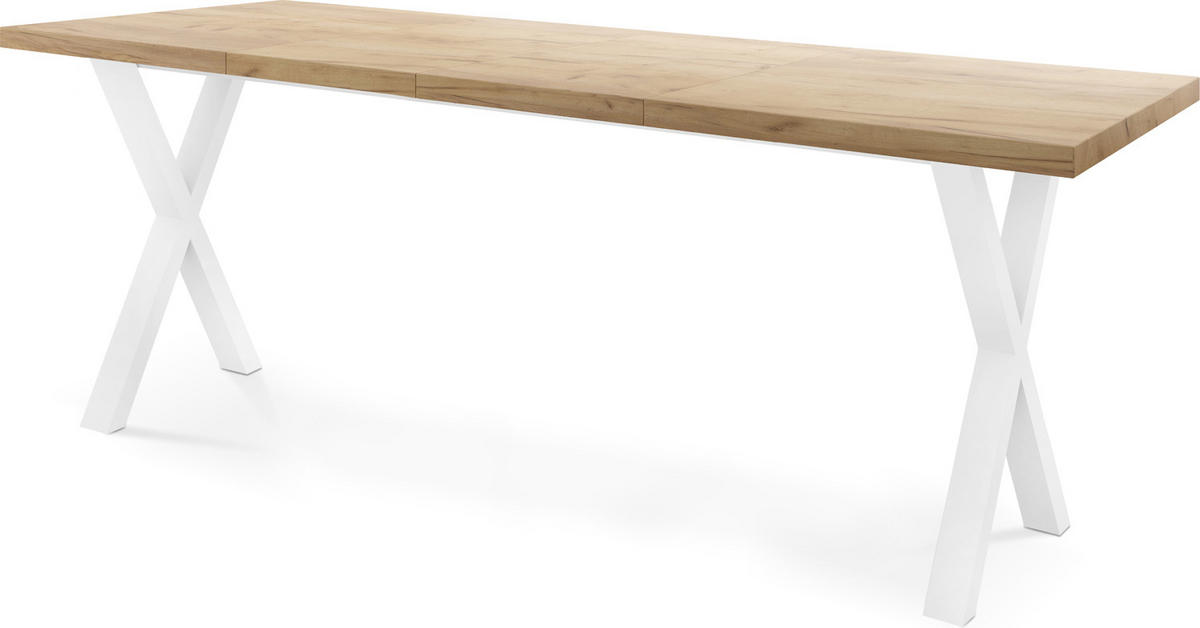 ESSTISCH Luiza rechteckig ausziehbar, Craft Eiche 140-240/80/76 cm - Eiche Wotan/Weiß, Holzwerkstoff/Metall (140/80/76cm) - WFL GROUP