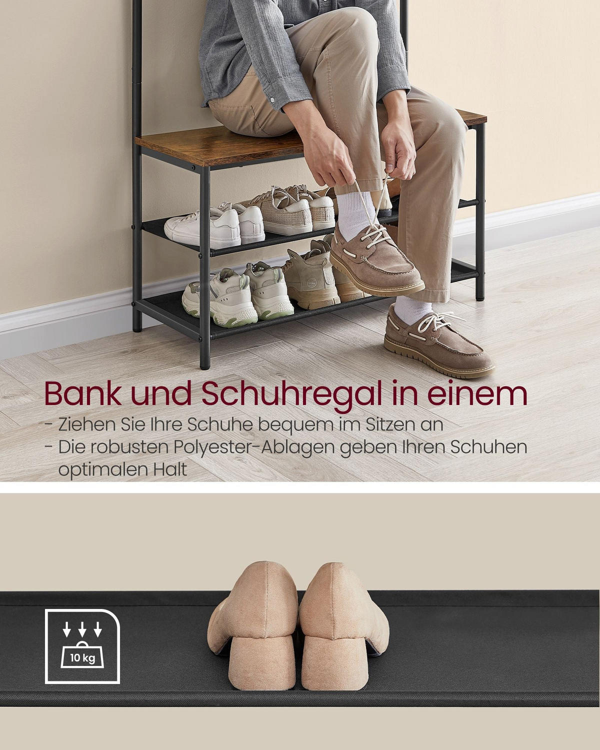 GARDEROBE WARSAW - Braun, Holzwerkstoff (84/180/32.2cm) - Hansiro