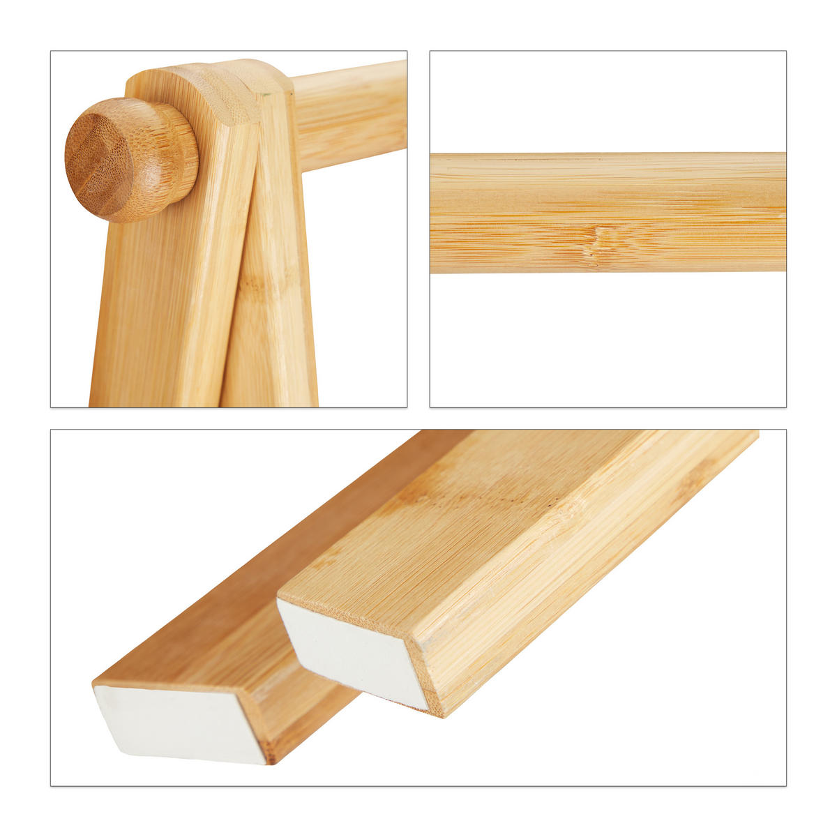 KLEIDERSTÄNDER - Hellbraun, Holz (83/170/56cm) - Relaxdays