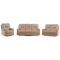 6-SITZER-SOFA SET Samtstoff beige Bergen - Beige, Textil (204/101/73cm) - Beliani