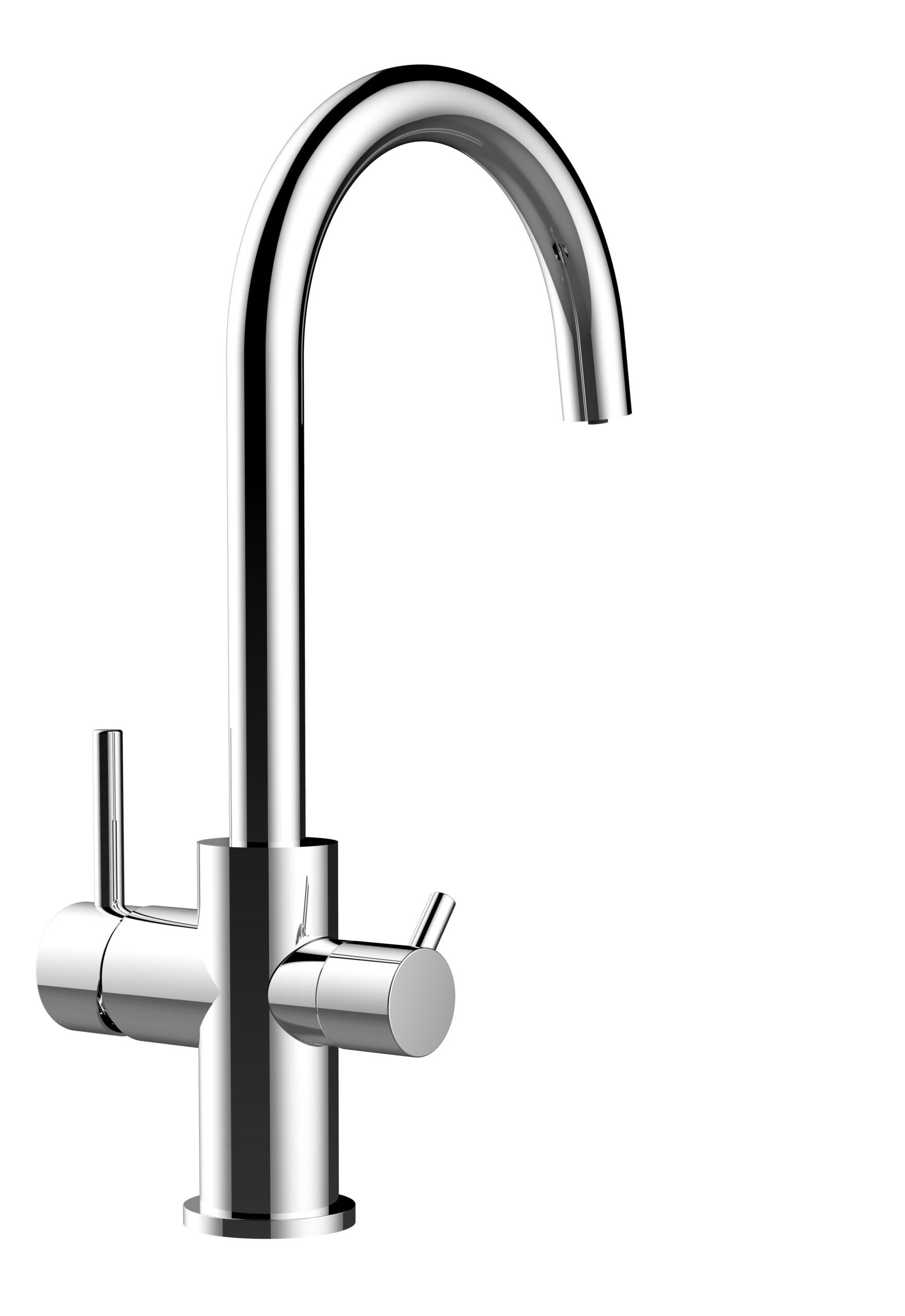 3-WEGE-KÜCHENARMATUR, Verchromt, 360° schwenkbar - Chromfarben, Metall (17.4/36.8/17.4cm) - VIZIO