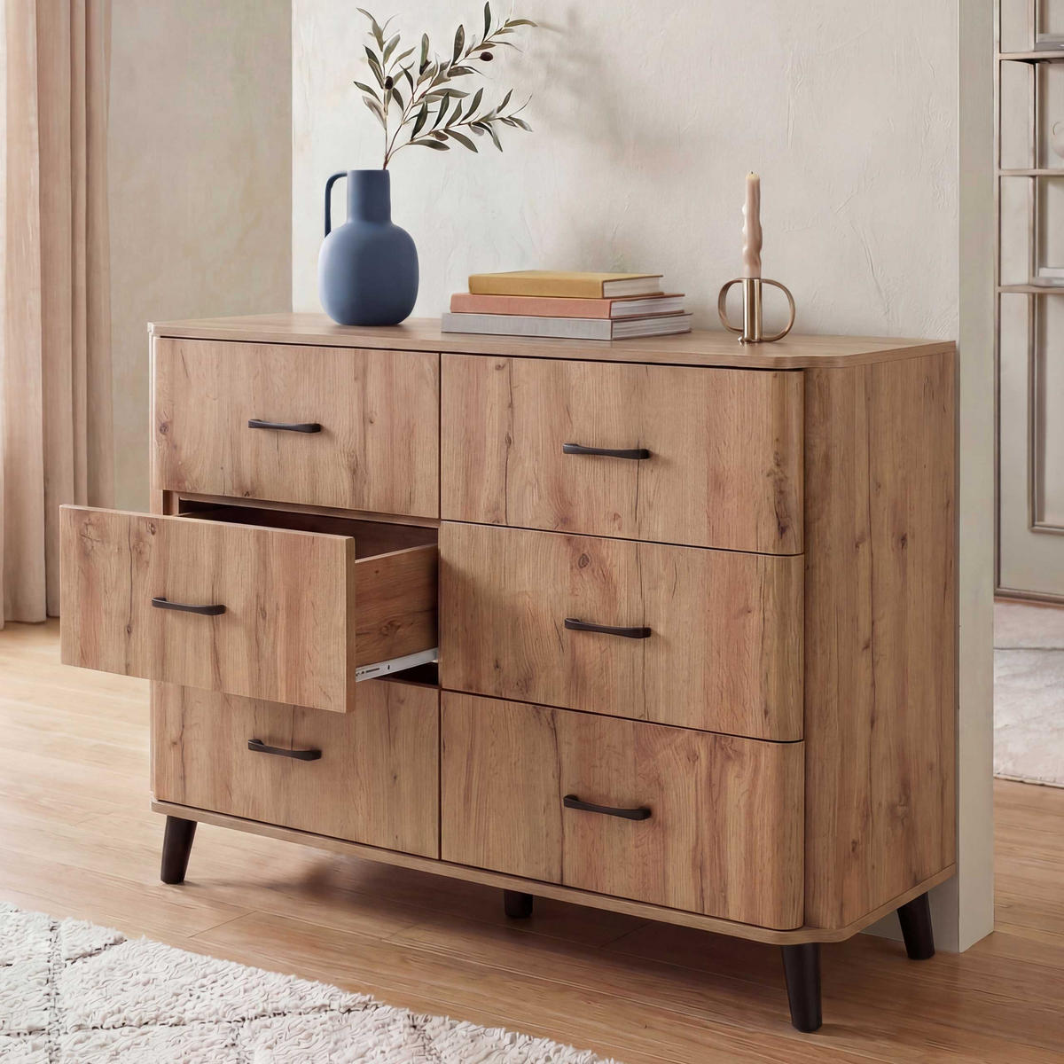 KOMMODE Eiche Dekor - Eiche Wotan, Holz (120/86/40cm) - MCW