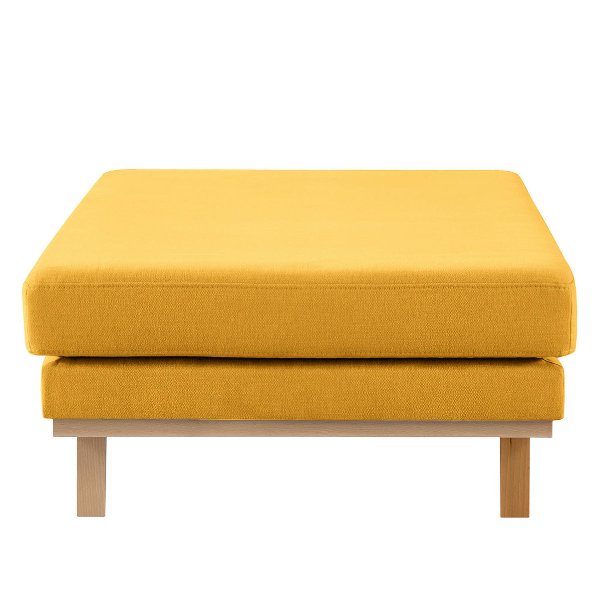 HOCKERBANK - Gelb/Buchefarben, Buchenholz/Textil (180/43/81cm) - home24