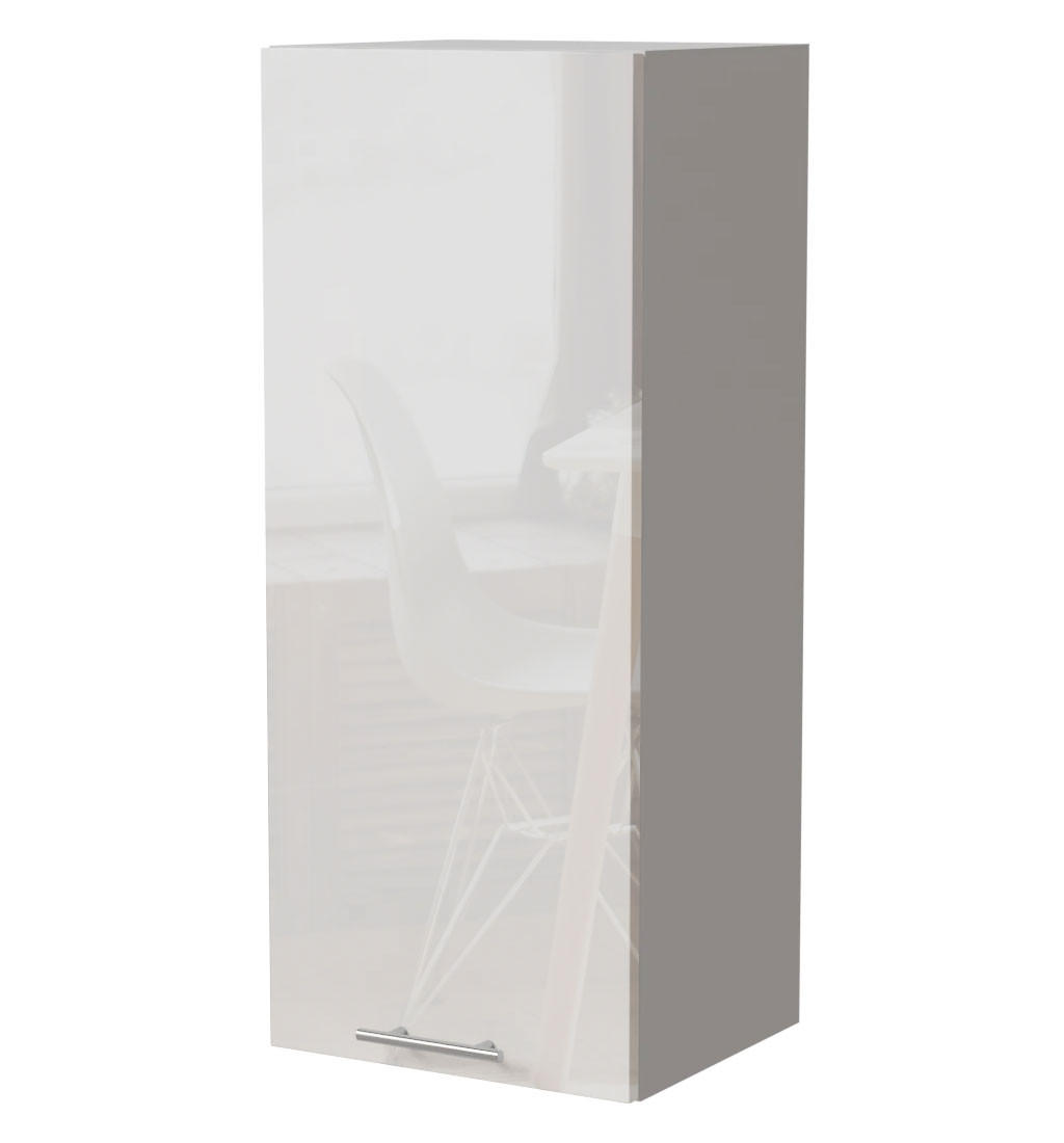 Feldmann-Wohnen Küchenhängeschrank Weiß Hochglanz, Weiß 40x96x32.5 cm