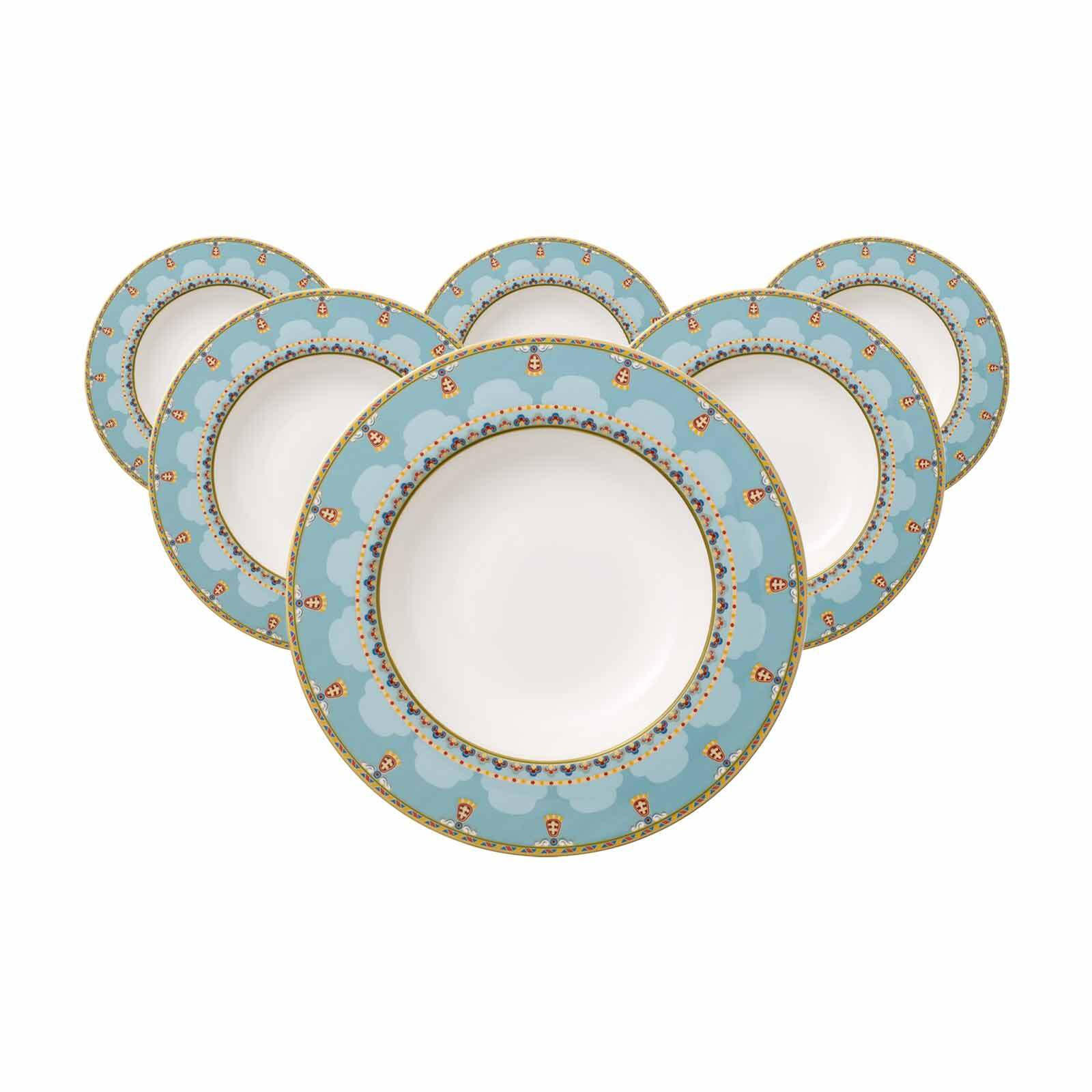 SUPPENTELLER Samarkand Aquamarin bunt ø 24,8 cm 6er Set - Multicolor, Keramik (24.8cm) - Villeroy & Boch