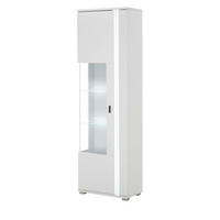 VITRINE weiß matt, Vitrinenschrank inklusive Frontbeleuchtung 55 x 200 cm - Weiß, Holzwerkstoff (55/200/35cm) - Furn.Design
