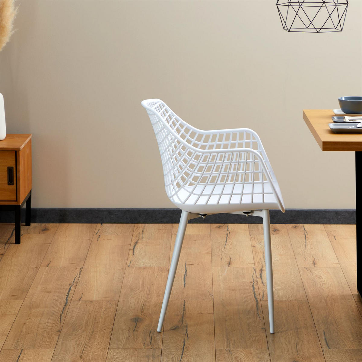 ESSZIMMERSTUHL LUCIA 4ER-SET - Weiß, Textil (58/85/55cm) - IDIMEX