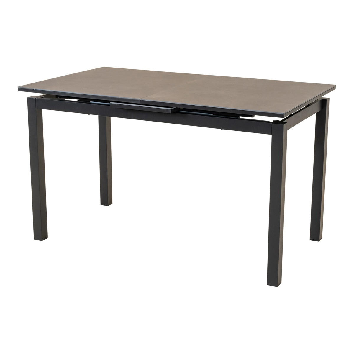 GARTENTISCH Lagos - Grau - 130/160/75/74 cm - Grau, Metall (130/75/74cm) - Lesli Living