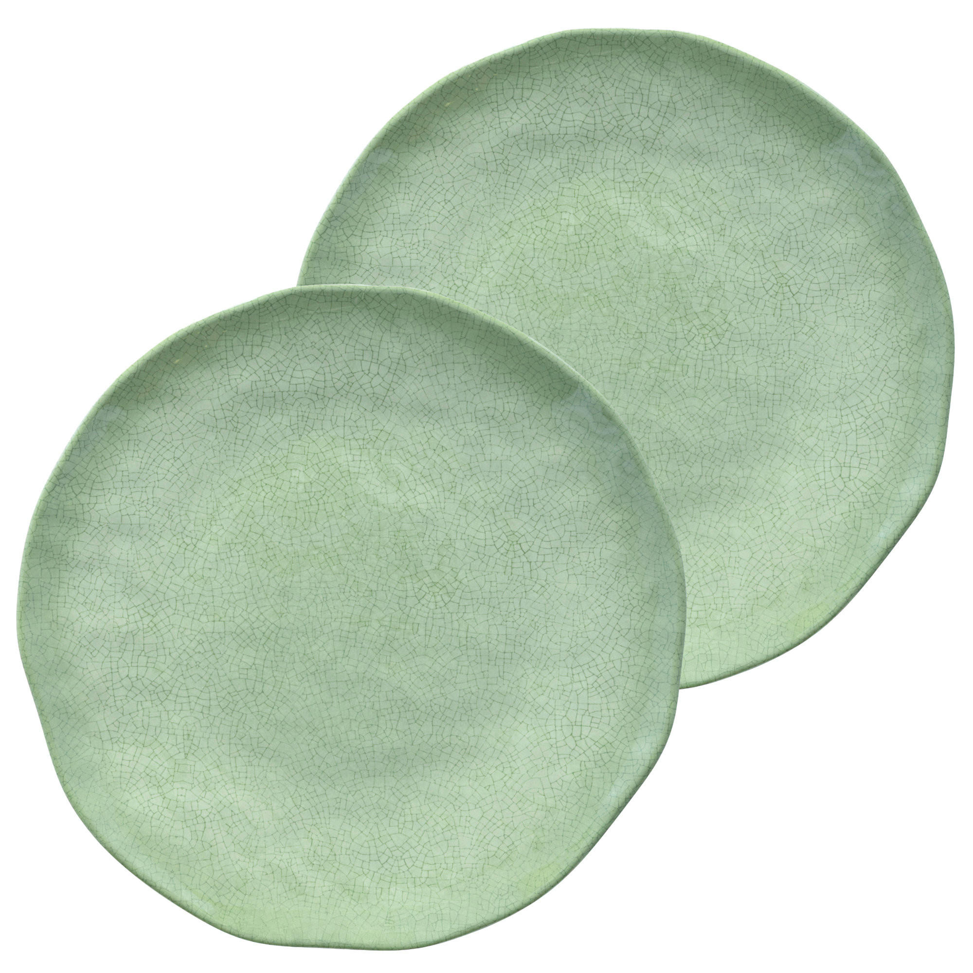 TELLER flach Ø 27 cm Atmosfera grün Set mit 2 Stück - Salbeigrün, Kunststoff (27cm) - Rose & Tulipani