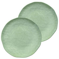 TELLER flach Ø 27 cm Atmosfera grün Set mit 2 Stück - Salbeigrün, Kunststoff (27cm) - Rose & Tulipani