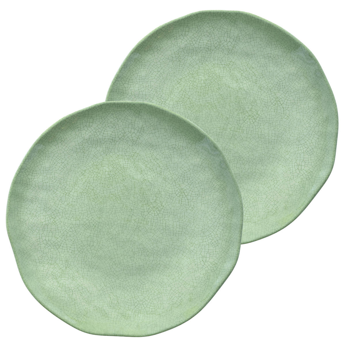 TELLER flach Ø 27 cm Atmosfera grün Set mit 2 Stück - Salbeigrün, Kunststoff (27cm) - Rose & Tulipani