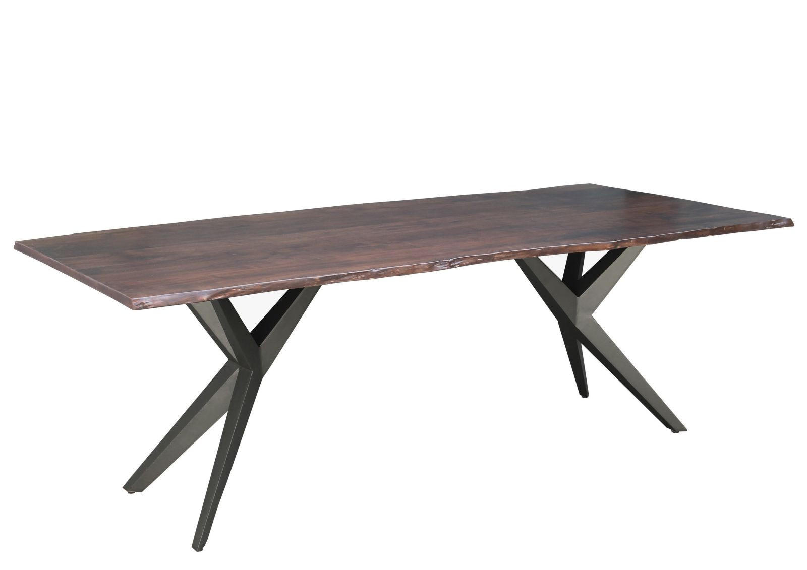BAUMTISCH Akazie 160x90x76 braun lackiert Beine anthrazit glänzend FREEFORM 4 #24 - Anthrazit/Braun, Holz (90/160/76cm) - Massivmoebel24