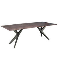 BAUMTISCH Akazie 160x90x76 braun lackiert Beine anthrazit glänzend FREEFORM 4 #24 - Anthrazit/Braun, Holz (90/160/76cm) - Massivmoebel24