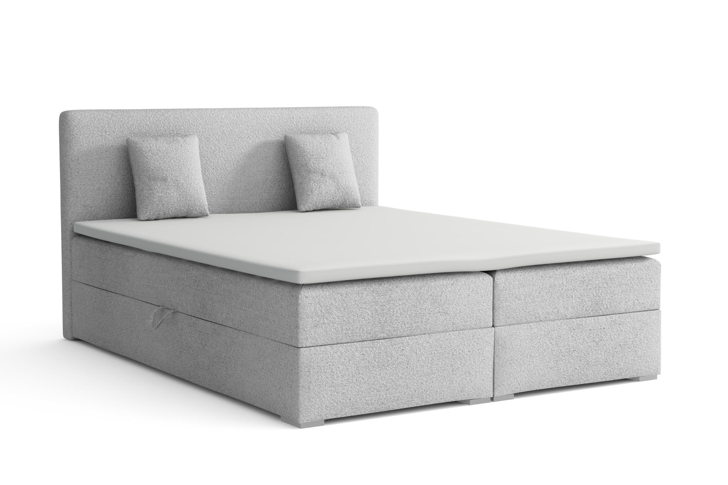 Deine Möbel 24 Boxbett Hellgrau 180x200 cm