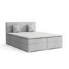 BOXBETT BELLO LUX 200/200 in Boucle Hellgrau H3 - Hellgrau, Holz/Holzwerkstoff (200/200cm) - Deine Möbel 24