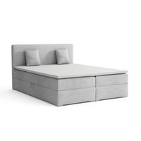 BOXBETT BELLO LUX 200/200 in Boucle Hellgrau H3 - Hellgrau, Holz/Holzwerkstoff (200/200cm) - Deine Möbel 24