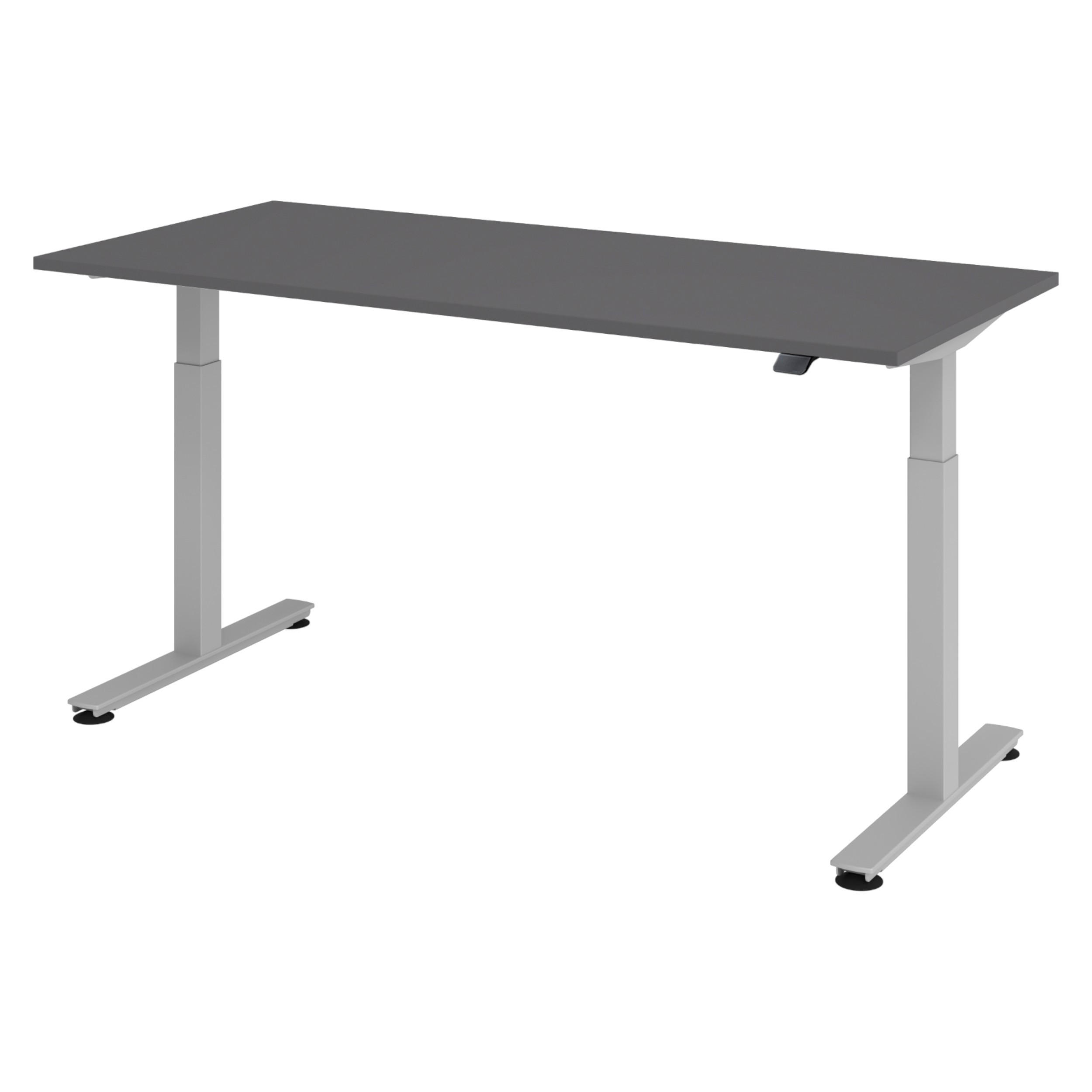 SCHREIBTISCH elektrisch XMST 80/180/74 cm in Graphitfarben/Silberfarben - Silberfarben/Graphitfarben, Holzwerkstoff (80/180/74cm) - bümö