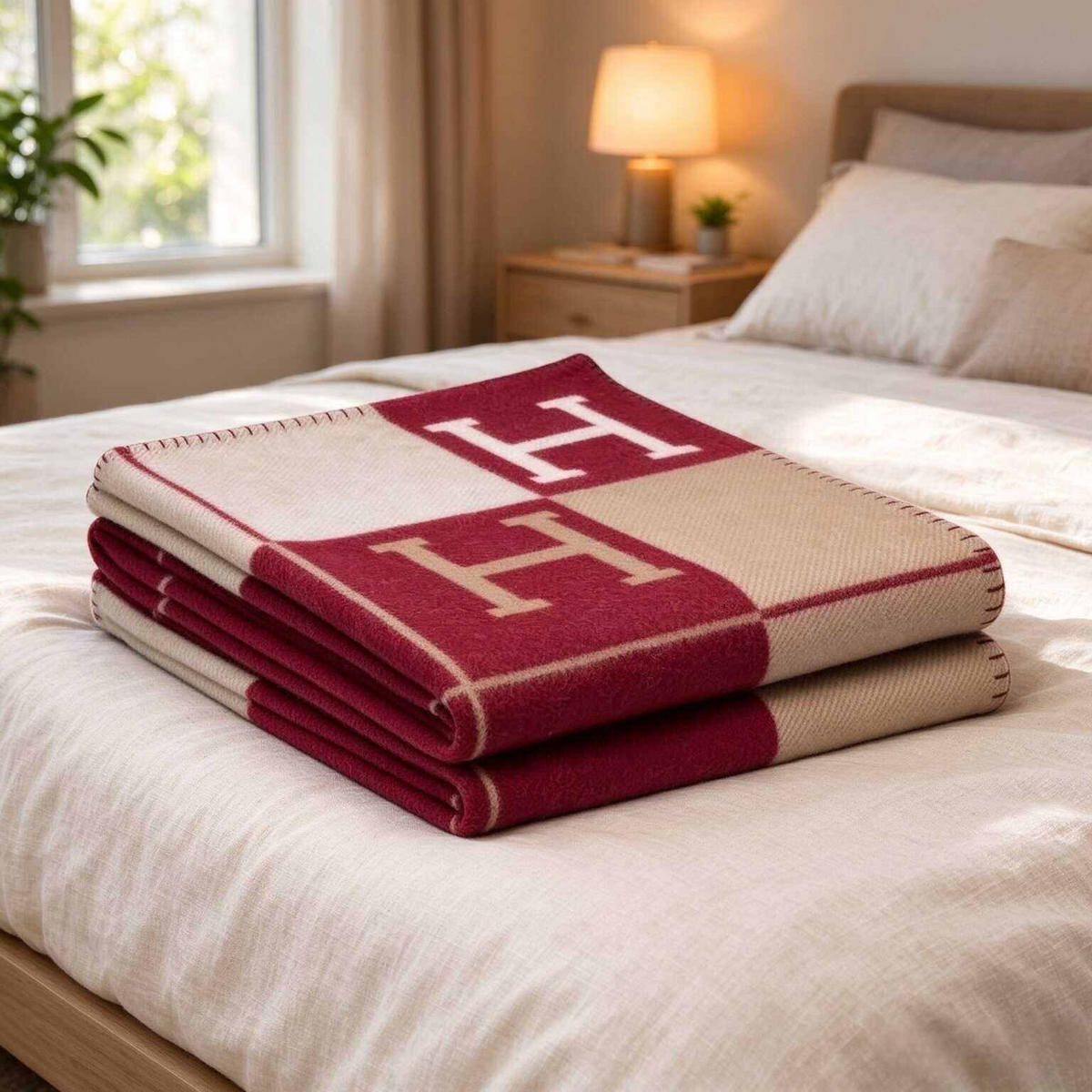 WOHNZIMMERDECKE - 130 x 180 cm - Weinrot - Weinrot, Textil (130/180cm)