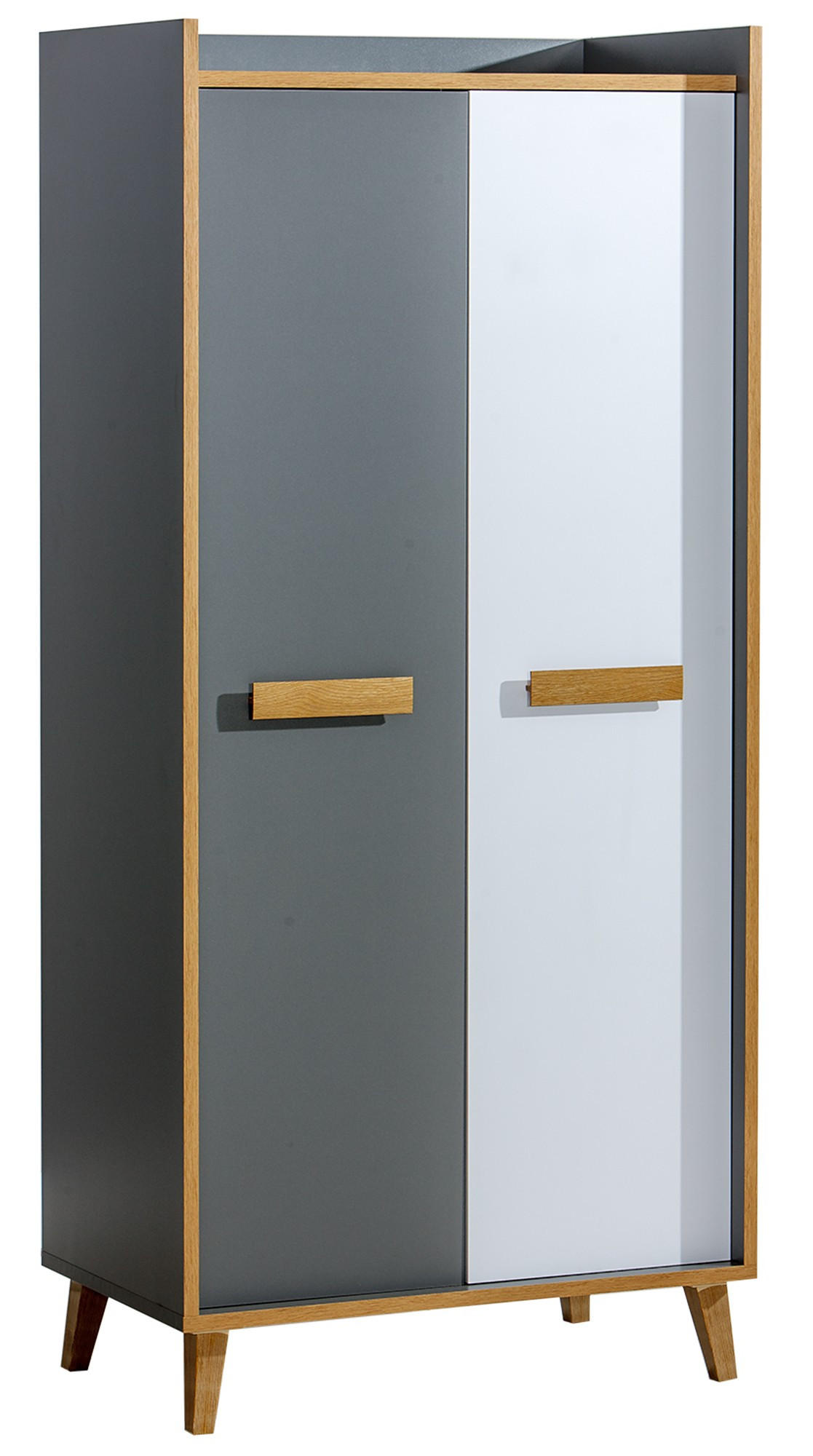 DREHTÜRENSCHRANK FIABA 90/195,2/55cm 2-türig Anthrazit - Anthrazit, Holzwerkstoff (90/195.2/55cm) - MASSENO