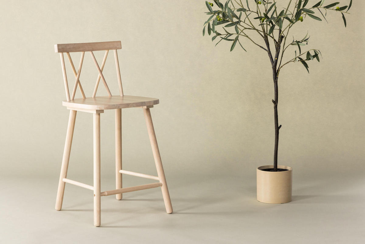 BARHOCKER MOLLOSTROM Beige 43x44x90 cm - Beige, Holz (43/90/44cm) - FURNLUX