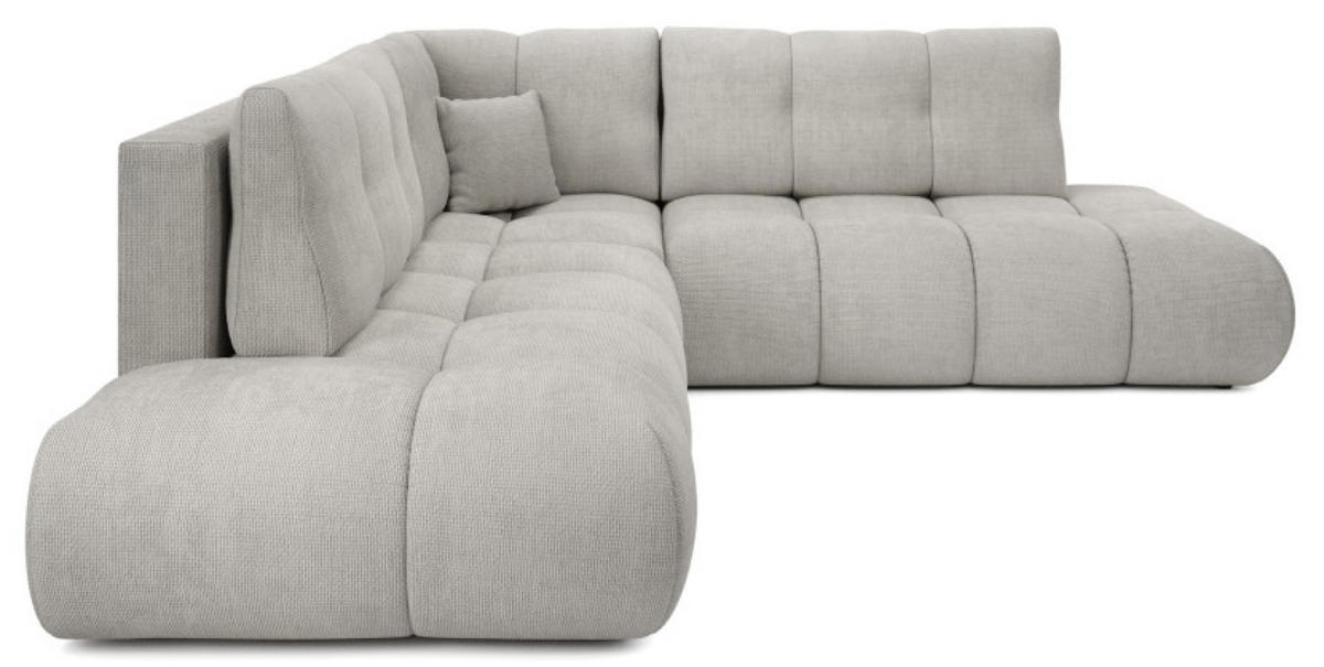 ECKSOFA Hellgrau SOHI Flow 16 Ausziehbar Mit Schlaffunktion - Hellgrau/Grau, Textil (266.5/266.5cm) - Sepro Meble