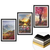 WANDBILDER 3er-Set - 40x60 cm Schwarzer Rahmen - Berglandschaften mit dem Fahrrad - Schwarz, Kunststoff (40/60cm) - ArtPrintCave