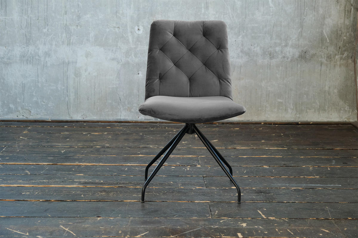 DREHSTUHL NEW CHARME Steingrau Velvet - Grau, Textil (52/87/66cm) - KAWOLA