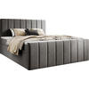 BOXSPRINGBETT Avelio mit Bettkasten, Grau Samt 160x200 cm – inkl. H3 Matratze und Topper - Schwarz/Grau, Holzwerkstoff/Kunststoff (160/200cm) - WFL GROUP
