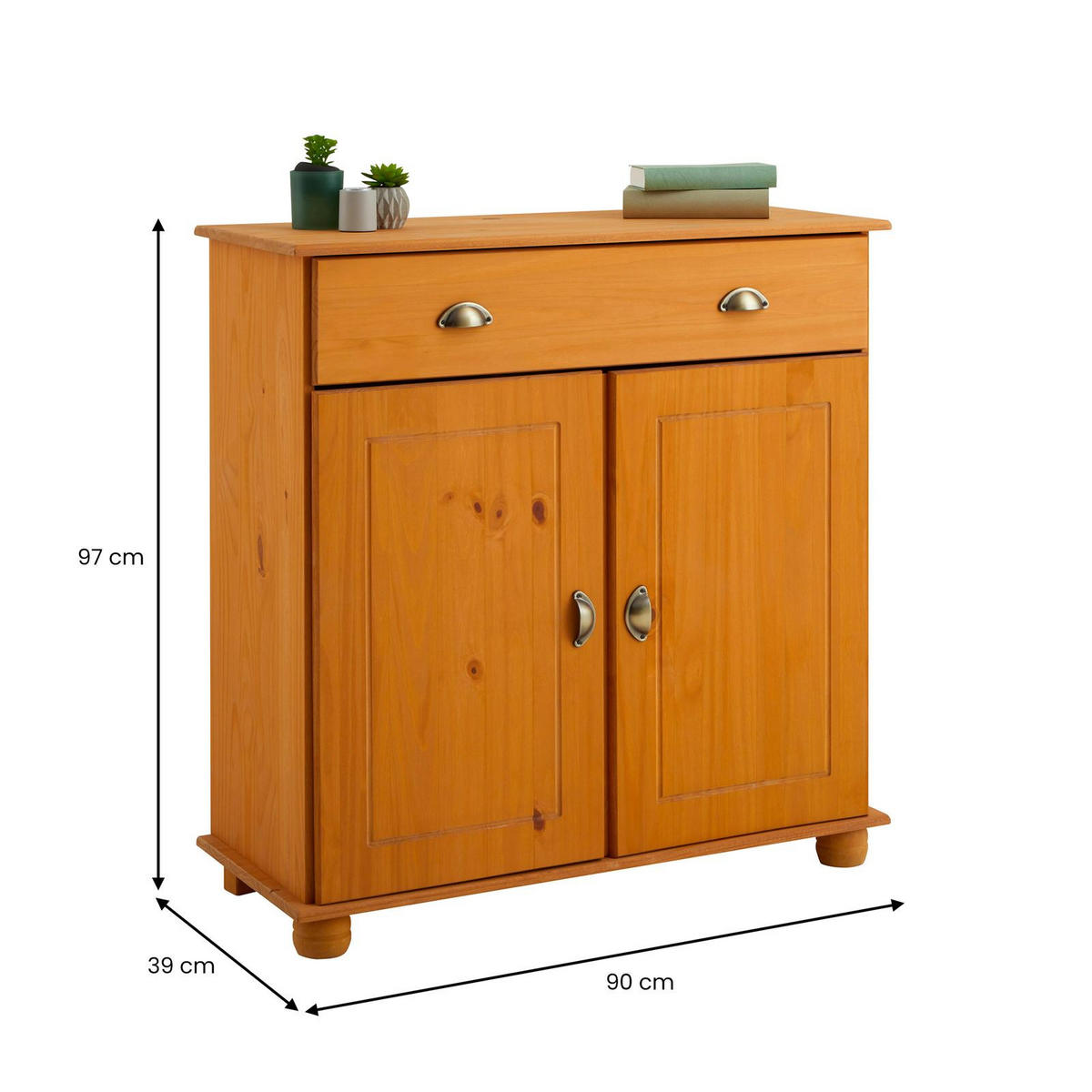 KOMMODE COLMAR - Kieferfarben, Holz (90/97/39cm) - IDIMEX