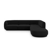 ECKSOFA rechts Miley aus Samt schwarz 6 Sitzplätze - Schwarz, Textil (248/255cm) - Micadoni