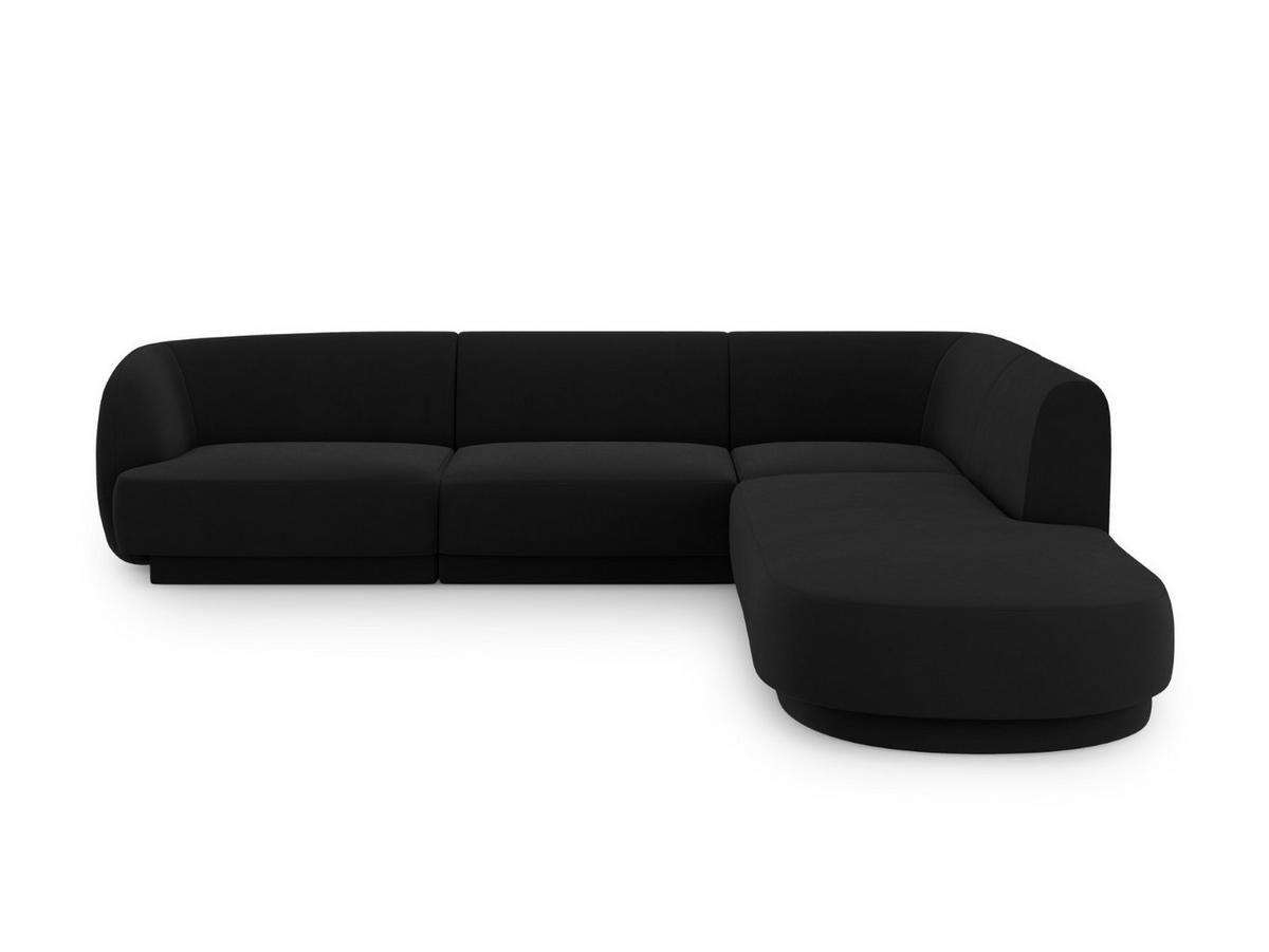ECKSOFA rechts Miley aus Samt schwarz 6 Sitzplätze - Schwarz, Textil (248/255cm) - Micadoni
